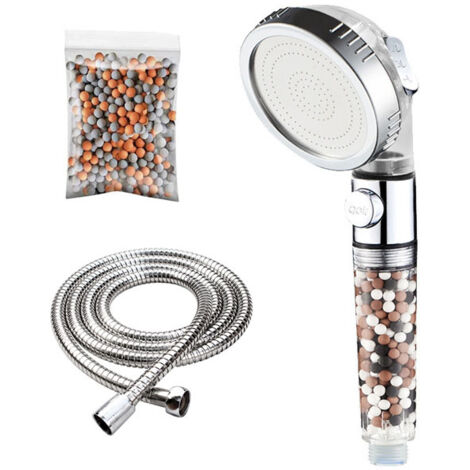 Douche SPA à 3 fonctions pour salle de bain avec bouton d'arrêt haute pression filtre anionique douche à économie d'eau