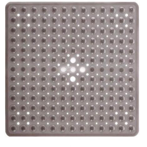 Douche Tapis carré en plastique Antiderapant Tapis de bain avec des trous de drainage anti-moisissure Lavable en machine Baignoire