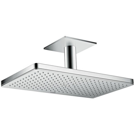 Douche tête 460x300 1jetavec raccordement plafond 100mm, rosace carrée chroméé
