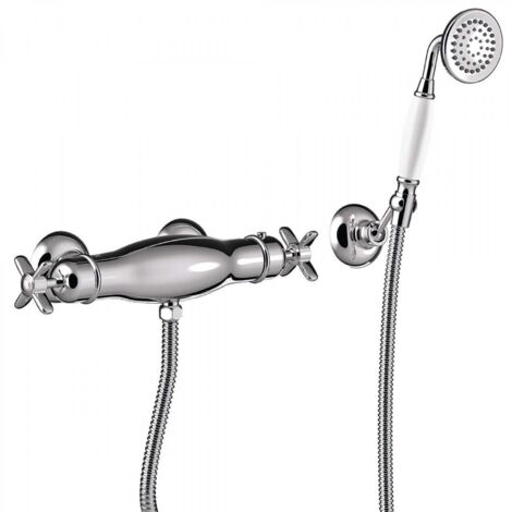 Douche thermostatique Douchette à main anticalcaire avec support orientable. Flexible double agrafage - TRES 24216409