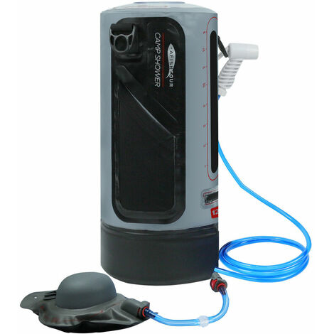 Douches solaires Camping Propulsé Solaire 20L TPU Portable Sac avec Tuyau Amovible Long et Pression Pompe Buse de Affichage de la Thermomètre Pliable Léger Randonnée en Plein Air Escalade Sac de Bain