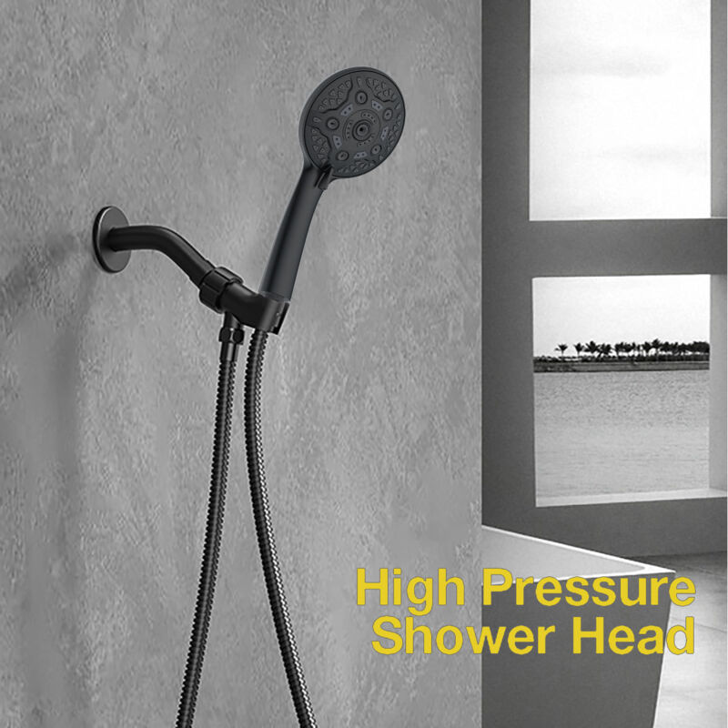 Douchette à main américaine multifonctionnelle, pomme de douche avec filtre à 9 fonctions, pomme de douche (noir)