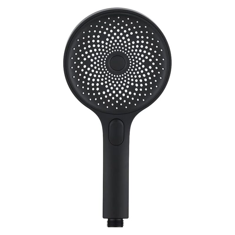 Douchette à main avec Trois Types de Jets, Pommeau de douche économie d'eau grande panneau salle de bain Noir Matte