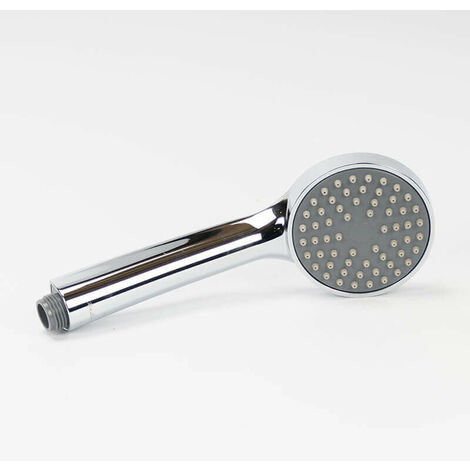 Douchette à main Chromée/Noir Ronde - 1 jet - Diam. 8 cm