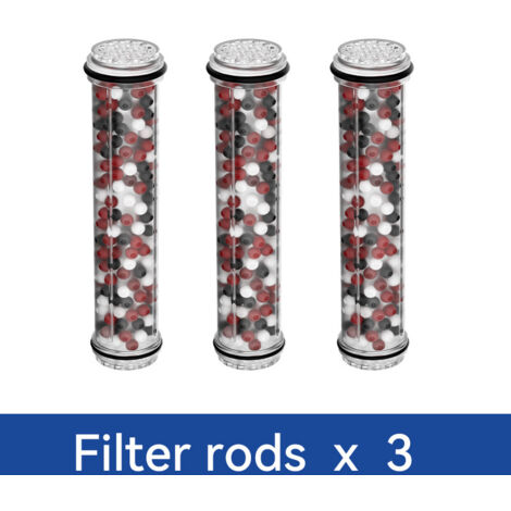 Douchette à main filtrante haute pression 9 jets - Lot de 3 cartouches filtrantes [Billes de sulfite de calcium]