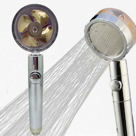 Douchette à main haute pression - Douche à économie d'eau rotative à 360 degrés Jaune