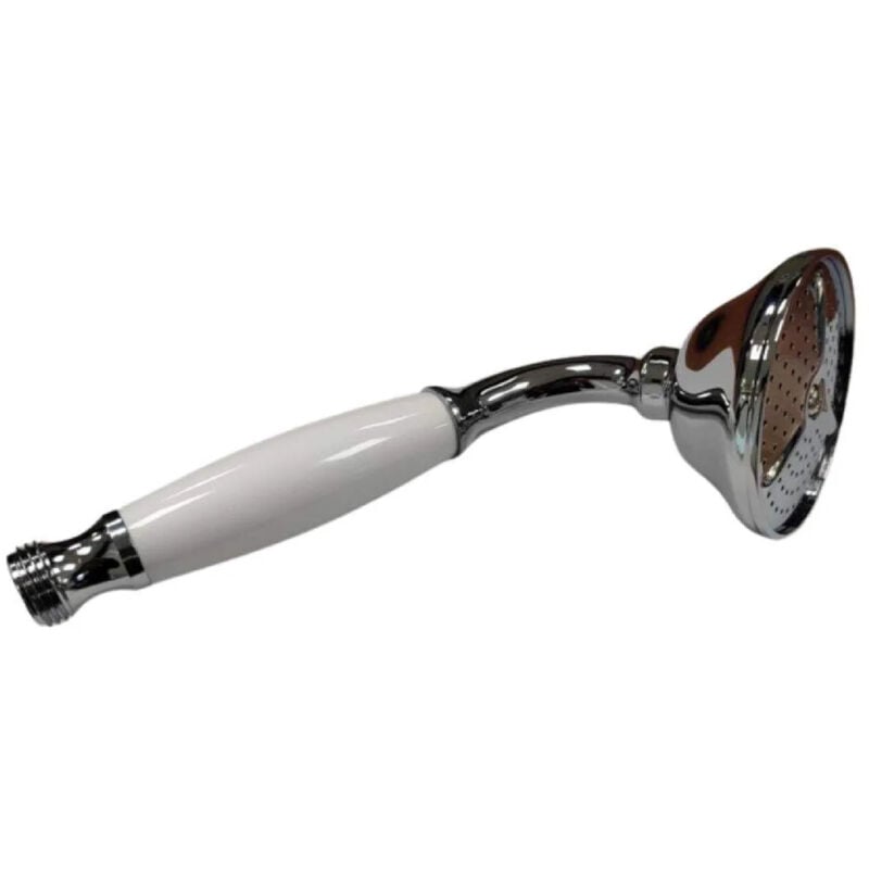 Douchette chromée manche blanc style époque.