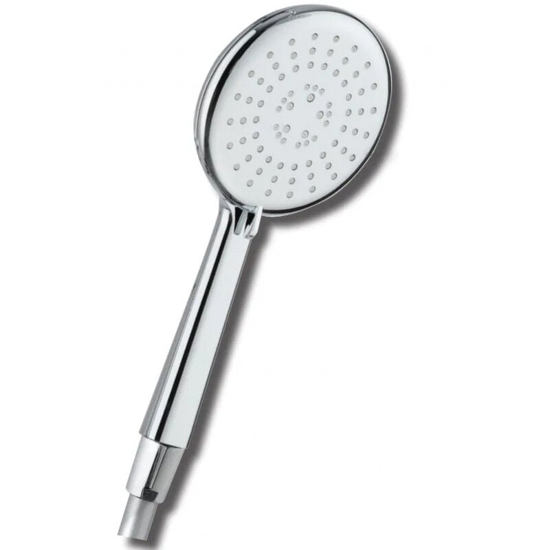 Pommeau de douche 3 jets, diamètre 120 mm, système anti-calcaire, blanc et chromé