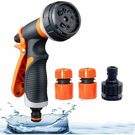 Douchette de jardin, pistolet de pulvérisation de jardin, pulvérisateur à main haute pression, pistolet à eau de douche de jardin, buse de douche de jardin, 8 modes d'arrosage réglables pour a