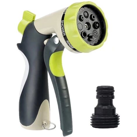 Douchette de jardin,douche de jardin Pulvérisateur de jardin avec 8 fonctions pour tous les systèmes de tuyaux d'arrosage courants, buse de douche avec fonction de verrouillage
