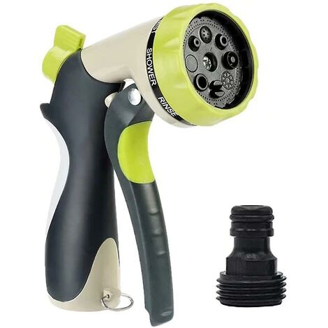 Douchette de jardin,douche de jardin Pulvérisateur de jardin avec 8 fonctions pour tous les systèmes de tuyaux d'arrosage courants, buse de douche avec fonction de verrouillage