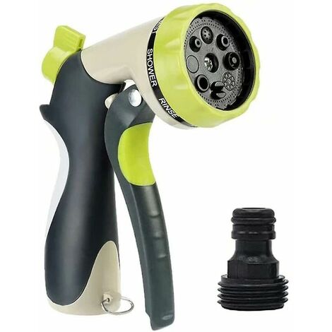 Douchette de jardin,douche de jardin Pulvérisateur de jardin avec 8 fonctions pour tous les systèmes de tuyaux d'arrosage courants, buse de douche avec fonction de verrouillage - MSBD