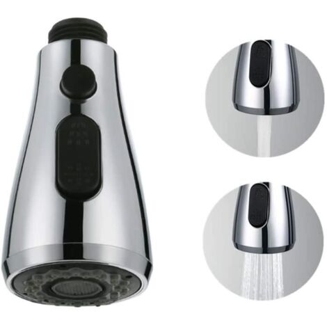 Douchette de robinet avec bouton stop - Evier cuisine - Tête pour mitigeur WC - Salle de bain universelle
