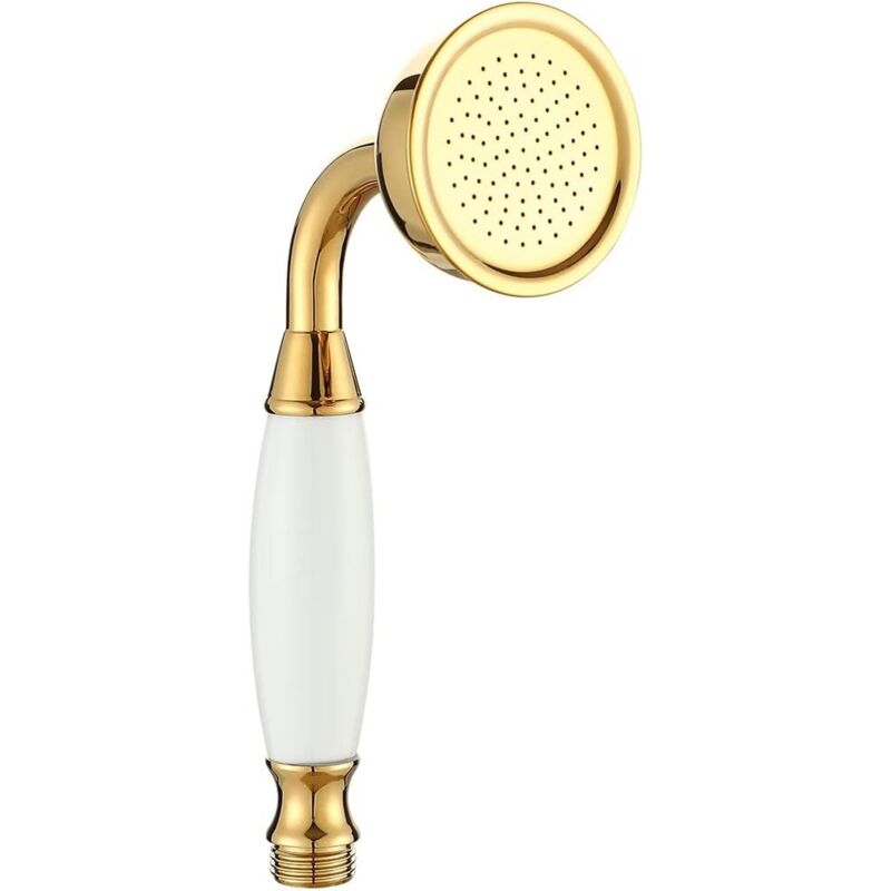 Douchette en laiton doré avec poignée blanche Pollini Acqua Design Niky DOC2300.B.D.D Or