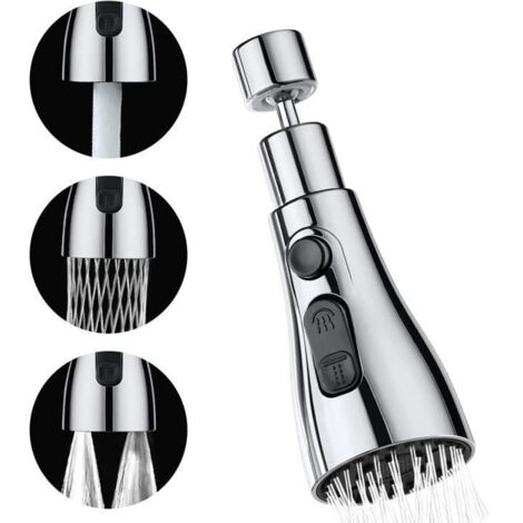 Douchette Evier Cuisine Robinet 360 Degres,Mitigeur Evier Cuisine Tete de Robinet Rotative,Cuisine Tete Embout avec A98