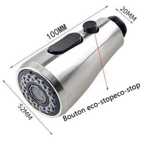 Douchette Evier Pull-Out Douches Robinet Mitigeur Cuisine Pro Tête de Douche 2 Types de Jet