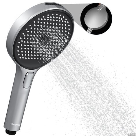 Douchette Pommeau de Douche Economie Deau - CENTIFREE Pommeau douche Haute Pression Anti Calcaire Flexible Douche à effet pluie avec 5 Modes,Jet puissant Douchette Douche salle de bain,Chrom