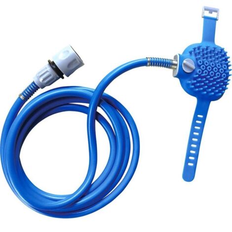 Douchette Pour Chien - Brosse En Silicone Avec Tuyau Et Adaptateur - Kit De Bain Intérieur Extérieur Pour Chiens Et Chats - 1 Pièce