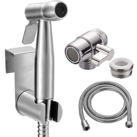 Douchette pour Lavabo Ensemble - Pommeau Douche pour Lavabo Douchette de Salle de Bain avec 59”Tuyau pour Pet Douche se Laver Les Cheveux ou Nettoyer L'évier - avec valve de robinet