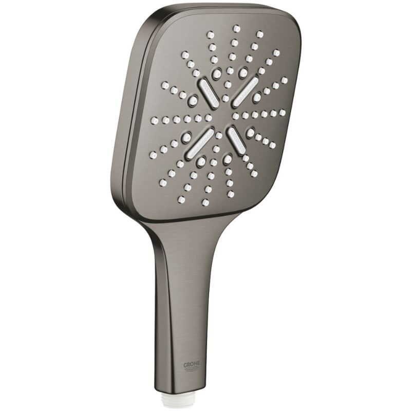 Grohe - Rainshower SmartActive Cube - Douche de tête 130 9,5 l/min, 3 jets, Hard Graphite brossé 26582AL0