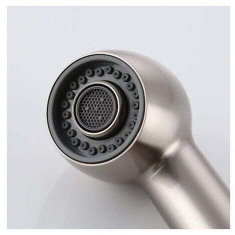 Douchette Robinet Cuisine 2 Jets Tête de Douche Remplacement Douchette pour Mitigeur Cuisine,Nickel Brossé