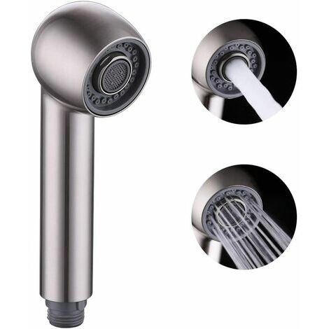 Douchette Robinet Cuisine de Rechange 2 Types de Jet Tête de Robinet Cuisine Remplacement pour Mitigeur Nickel Brossé