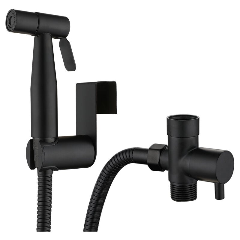 Douchette Toilette,Douchette wc Kit Complet Noir,Kit Douchette WC,Pulvérisateur Pour l'hygiène Personnelle Quotidienne,Pomme de Douche Toilette avec
