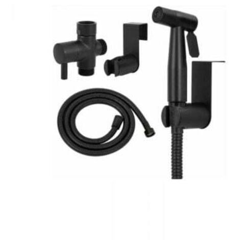Douchette WC Kit Complet Noir,Kit Douchette WC,Pulvérisateur Pour l'hygiène Personnelle Quotidienne,Pomme de Douche Toilette avec Tuyau, noir