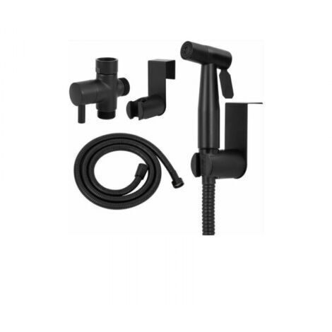 Douchette WC Kit Complet Noir,Kit Douchette WC,Pulvérisateur Pour l'hygiène Personnelle Quotidienne,Pomme de Douche Toilette avec Tuyau, noir