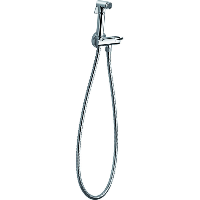 Ensemble douchette hygiénique avec support à encastrer carré