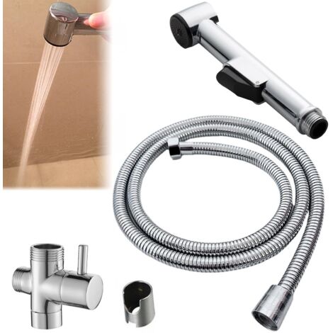 Douchette WC Suspendu Portable avec 150cm Flexible de Douche en Acier Inoxydable, Douchette wc Kit Complet pour Salle de Bain, Douche, Nettoyage des Couches, Bain pour Animaux