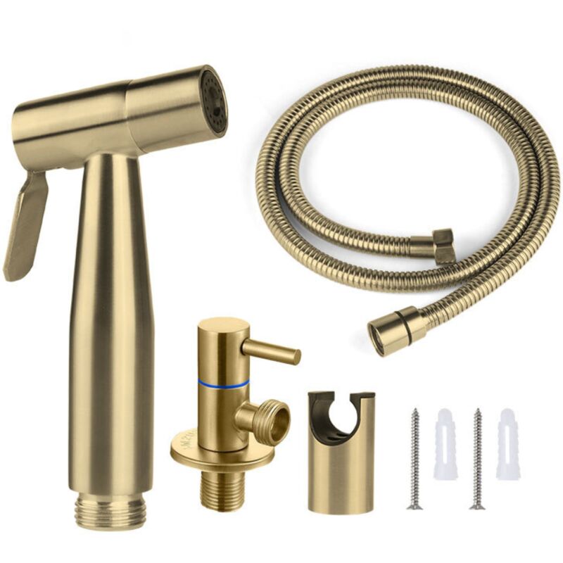 CCYKXA Douchette WC Vaporisateur Bidet Pulvérisat 150 cm,couleur or