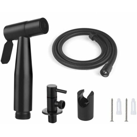 Douchette WC Vaporisateur Bidet Pulvérisat 150 cm,Noire
