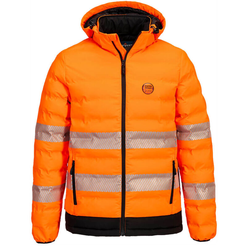 Doudoune chauffante haute visibilité par ultrasons - taille l - orange/noir Portwest