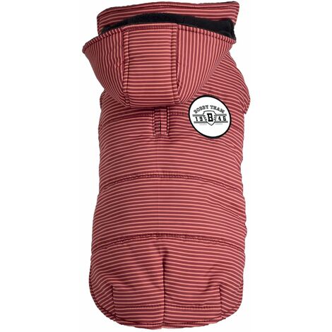 Doudoune rayée à capuche rouge Taille : 34S