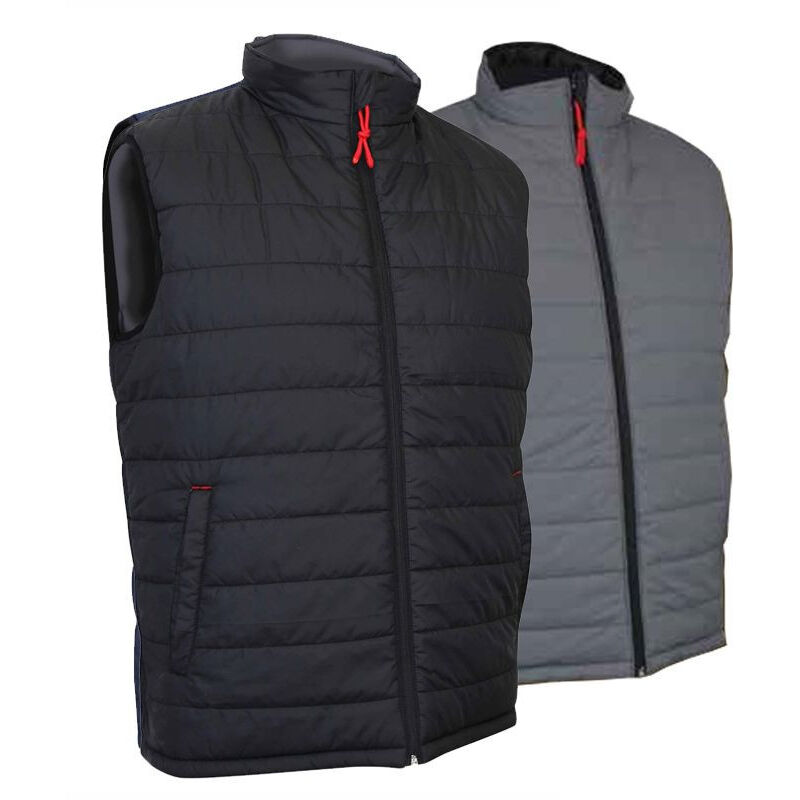 Bodywarmer réversible noir/gris homme - Couleur Noir/Gris - Taille Vêtement 2XL