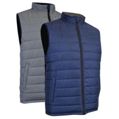 Doudoune blouson été matelassé réversible sans manches - REVOLTE - Marine / Gris