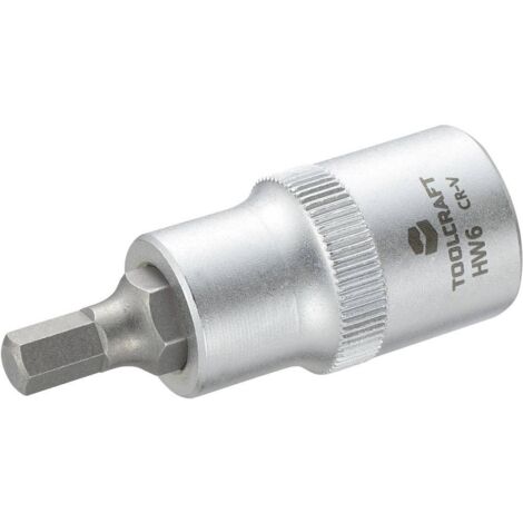 DOUILLE 12,5 MM (1/2'') AVEC EMBOUT À 6 PANS TOOLCRAFT 816156 1/2'' (12.5 MM) 6 MM LONGUEUR 55 MM