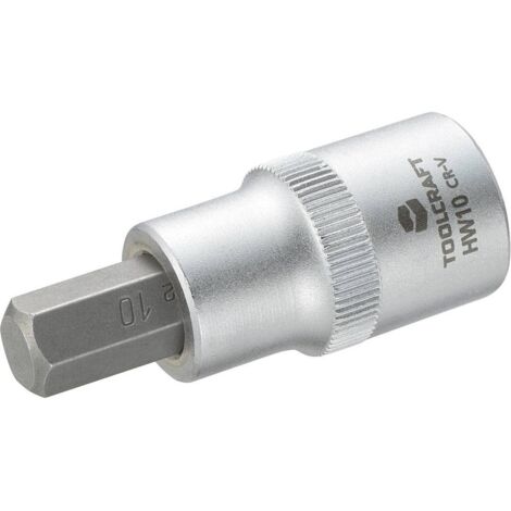 DOUILLE 12,5 MM (1/2'') AVEC EMBOUT À 6 PANS TOOLCRAFT 816159 1/2'' (12.5 MM) 10 MM LONGUEUR 55 MM