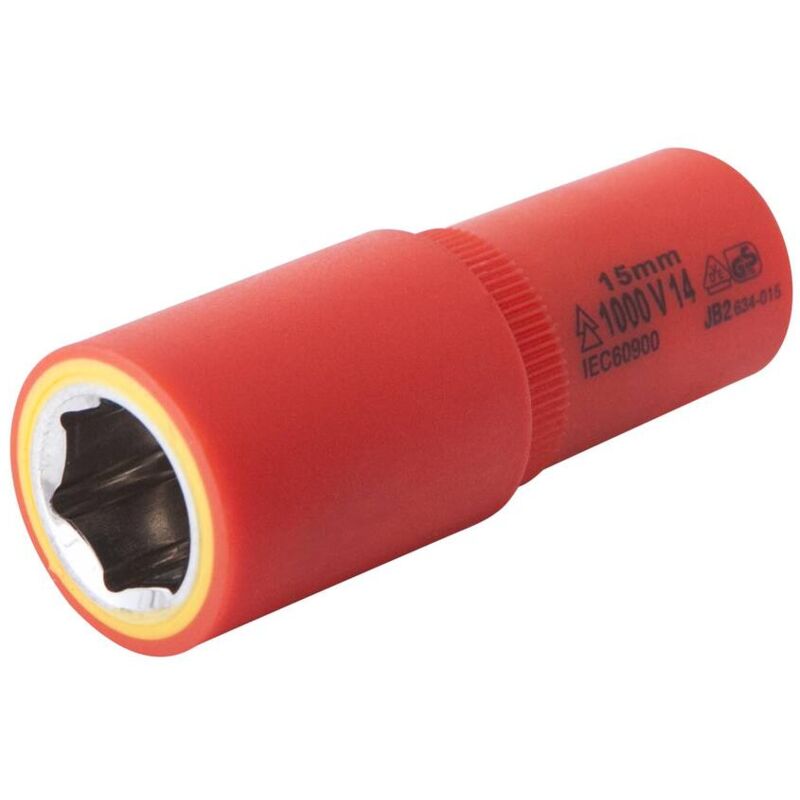 Douille 15mm L.72mm 3/8' isolée 1000V iec 60900 en Crv - oe 0706 Clas Equipements