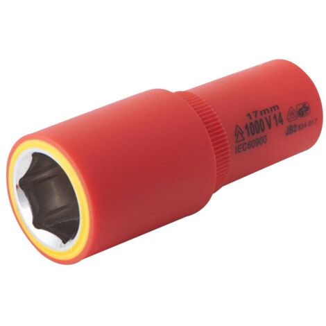 Douille 17mm L.72mm 3/8" isolée 1000V IEC 60900 en Crv - OE 0707 - CLAS Equipements
