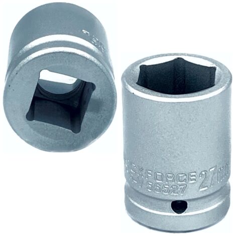 DOUILLE 3/4" 27 mm à 6 pans en acier au chrome-vinyle