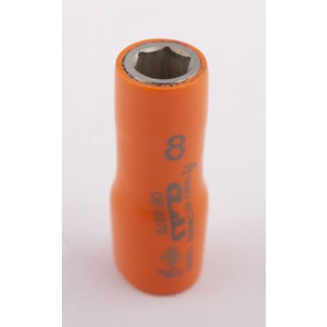 Douille 6 pans femelle isolée 8mm 1/4'' 1000V VDE IEC 60900 CrV - OE 0270 - CLAS Equipements