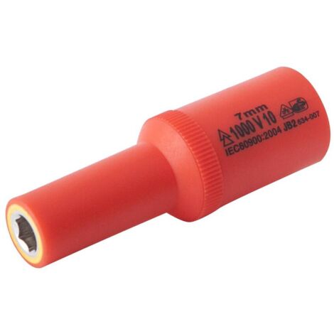 Douille 7mm L.72mm 3/8" isolée 1000V IEC 60900 en Crv - OE 0701 - CLAS Equipements