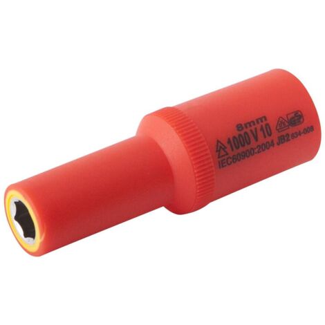 Douille 8mm L.72mm 3/8" isolée 1000V IEC 60900 en Crv - OE 0702 - CLAS Equipements