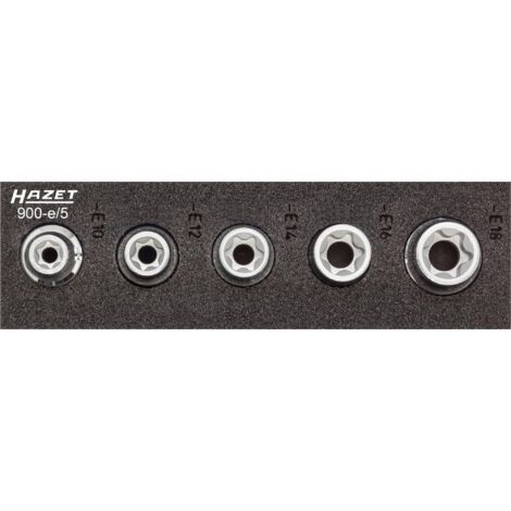 Douille 900-E/5 ∙ Carré creux 1/2 pouce (12,5 mm) ∙ Profil TORX® extérieur ∙ 5 pièces ∙ E10 – E18