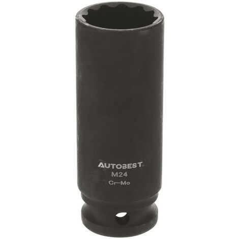 Douille à choc chrome molybdène 12 pans carré 1/2 24mm