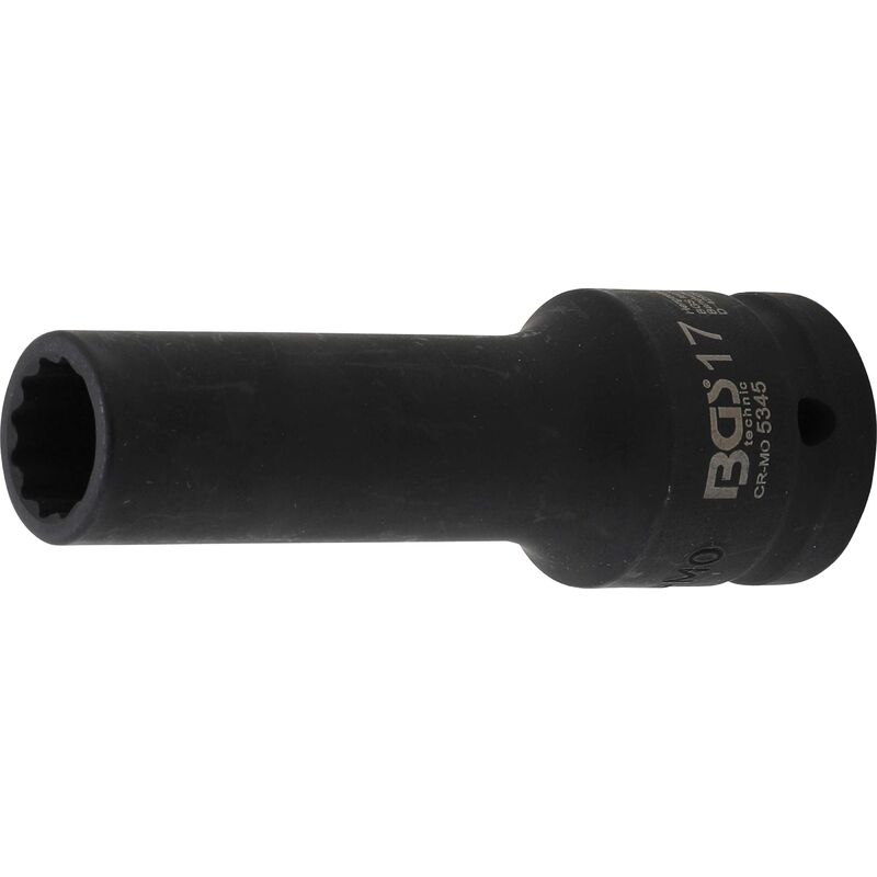 Douille à choc, douze pans, profonde 20 mm (3/4'') 17 mm bgs 5345