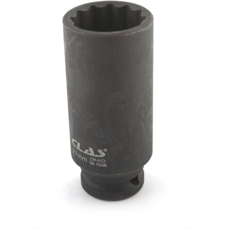Douille à choc écrou moyeu VAG 12 pans 27mm 1/2" L.85mm Cr-Mo - SA 7038 - CLAS Equipements