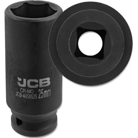 Douille à choc profonde JCB 1/2" Cr-Mo 6 pans 25 mm
